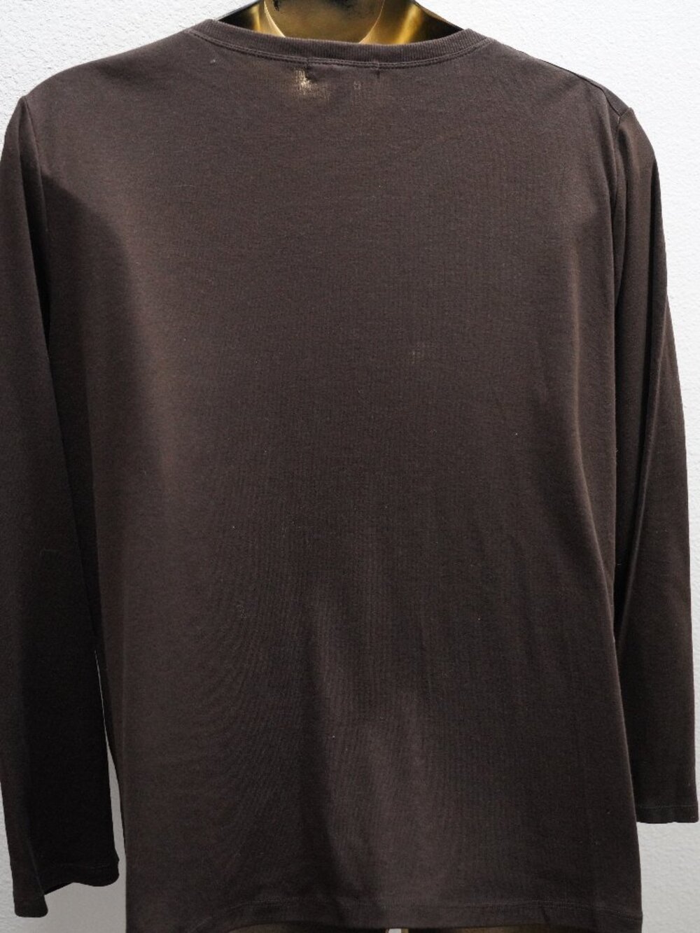 Lauren Ralph Lauren Brown 1/4 Snap Button Cotton Top size 3X NWOT - Picture 4 of 4